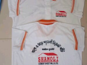 Jersey White Orange polo Mash t-shirt ( solid )