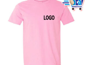 Jersey Neck pink T-shirt with print