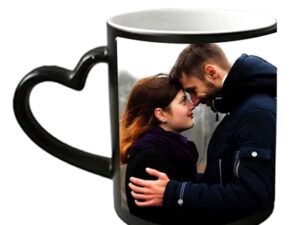 Sublimation LOVE black Rin Mug with Print