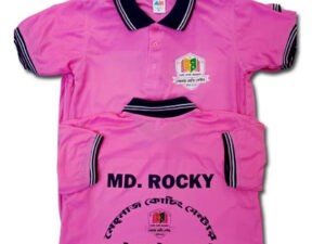 JERSEY POLO MASH PINK with print