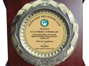 Silver cast crest with premium wooden laser cutting box