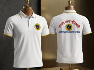 White Lacost Jersey Polo T-Shirt with Print
