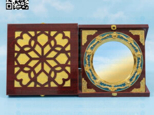 Luxury Wooden Presentation Box with Blue Gold Plated Crest Plate