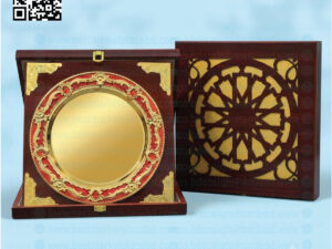 Luxury Wooden Presentation Box with Red Plated Crest
